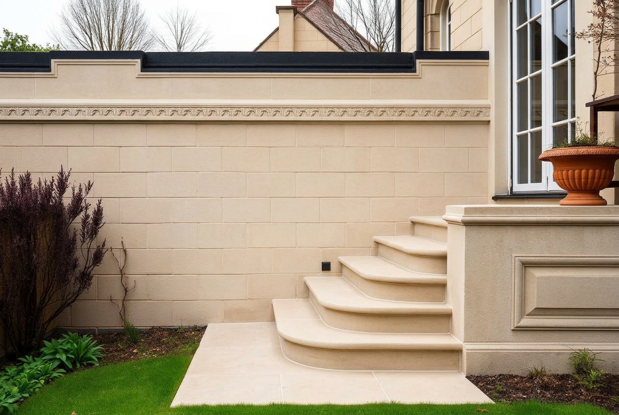 Sandstone patio · Wrea Green after restoration