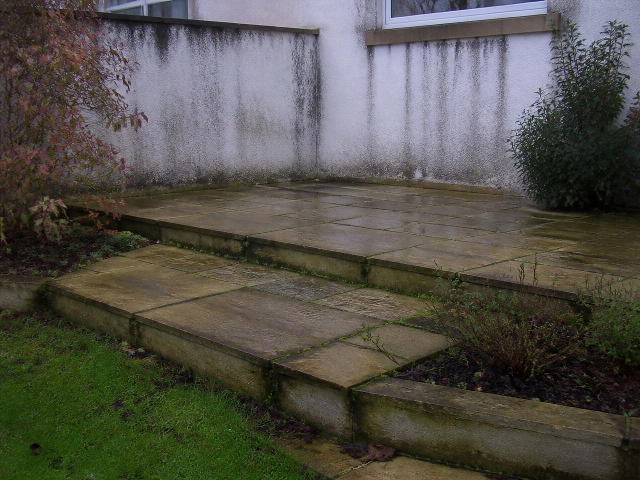 Sandstone patio · Wrea Green before restoration